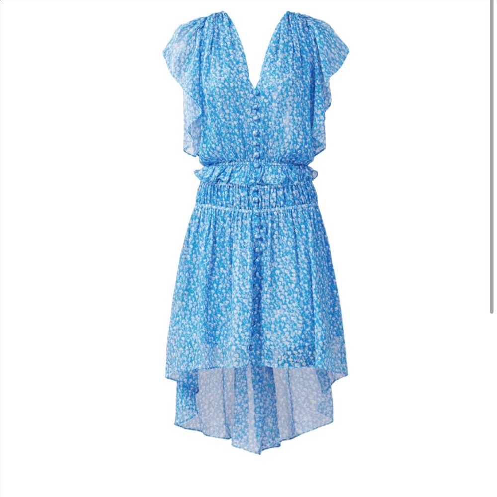 The Kooples Blue Lagoon Silk Floral Dress
